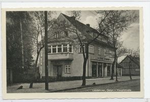 Haselberg (Ostpr.), Kreis Schloßberg  Lasdehnen, Hauptstraße, Geschäftshaus Adolf Siemokat 