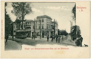 Königsberg (Pr.), Stadtkreis Königsberg  Königsberg, Haupt- und Tiergartenstraßenecke auf den Mittelhufen Königsberg, Tiergarten