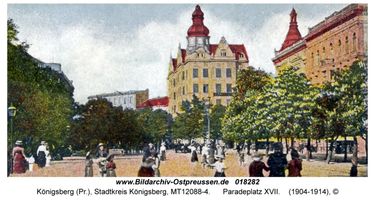 Königsberg (Pr.), Stadtkreis Königsberg Paradeplatz  Königsberg, Paradeplatz und Königsgarten