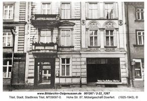 Tilsit, Stadt, Stadtkreis Tilsit Hohe Straße 87  Tilsit, Hohe Str. zwischen Saarstr. (fr. Kirchenstr.) und Dammstr., südlicher Teil (Nr. 82-96)