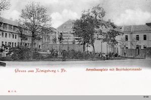 Königsberg (Pr.), Stadtkreis Königsberg Gebauhrstraße (fr. Sackheimer Hinterstraße) Königsberg, Arresthausplatz mit Bezirkskommandantur 