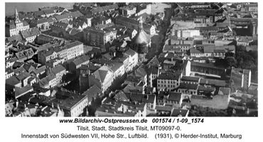 Tilsit, Stadt, Stadtkreis Tilsit Hohe Straße  Tilsit, Luftbilder und Panoramen