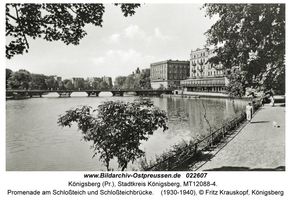 Königsberg (Pr.), Stadtkreis Königsberg Schlossteichpromenade  Königsberg, Schloßteichbrücke