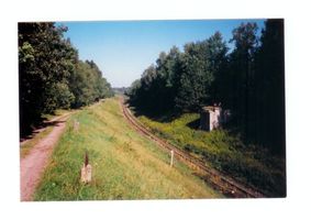 Tilsit, Stadt, Stadtkreis Tilsit  Tilsit, Die Bahnstrecke nach Königsberg am Rande des Stadtwaldes Tilsit, Stadtwald