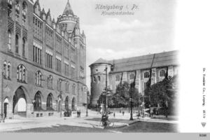Königsberg (Pr.), Stadtkreis Königsberg Fritz-Tschierse-Platz (fr. Gesekusplatz) Königsberg, Hauptpostanbau 