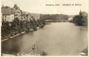 Königsberg (Pr.), Stadtkreis Königsberg  Königsberg, Schloßteich mit Bellevue Königsberg, Schloßteichbrücke