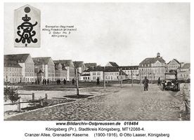 Königsberg (Pr.), Stadtkreis Königsberg Cranzer Allee 51-60  Königsberg, Kasernen, Militärisches
