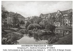 Königsberg (Pr.), Stadtkreis Königsberg Gluckstraße  Königsberg, Stadtteil Vorderhufen und nordwestliche Innenstadt