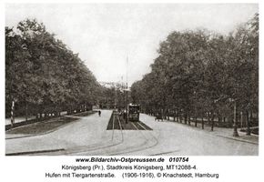 Königsberg (Pr.), Stadtkreis Königsberg Tiergartenstraße  Königsberg, Stadtteil Mittelhufen