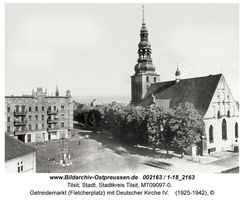 Tilsit, Stadt, Stadtkreis Tilsit Fletcherplatz  Tilsit, Deutsche Kirche (Deutschordens-Kirche, Stadtkirche, Alte Kirche)