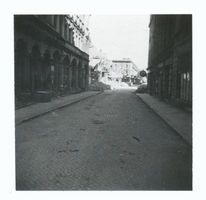 Tilsit, Stadt, Stadtkreis Tilsit Wasserstraße Tilsit, Blick in die Wasserstraße mit dem Gebäude der Fa. Otto v. Mauderode nach der Zerstörung Ostpreußen, Zweiter Weltkrieg und das Ende