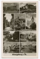 Königsberg (Pr.), Stadtkreis Königsberg  Königsberg (Pr.), Ansichtskarte mit 9 Ansichten Königsberg, Schloßteich
