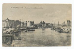 Königsberg (Pr.), Stadtkreis Königsberg  Königsberg, Hafenpartie mit Kaiserbrücke VI Königsberg, Kaiserbrücke