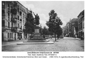 Tilsit, Stadt, Stadtkreis Tilsit Schenkendorfplatz  Tilsit, Schenkendorf (Max von), Schenkendorf-Denkmal