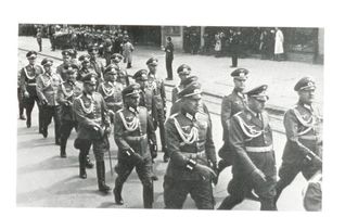 Tilsit, Stadt, Stadtkreis Tilsit Hohe Straße Tilsit, Hohe Str., Truppenparade am 20.04.1939 IV, Reserveoffizierskorps 
