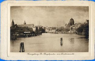 Königsberg (Pr.), Stadtkreis Königsberg  Königsberg (Pr.), Pregelpartie am Lindenmarkt, Original-Gravüre Königsberg, Pregel