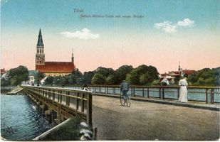 Tilsit, Stadt, Stadtkreis Tilsit  Tilsit, Stadt, Schlossmühlenteich mit Teichbrücke VI 