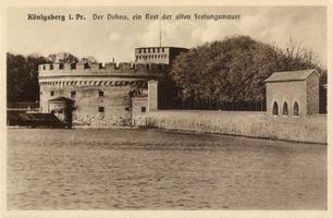 Königsberg (Pr.), Stadtkreis Königsberg  Königsberg (Pr.), Der Dohna, ein Rest der alten Festungsmauer Königsberg, Oberteich