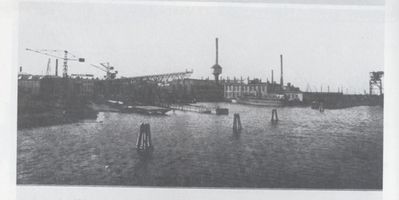Königsberg (Pr.), Stadtkreis Königsberg  Königsberg, Werft, Ansicht der Fabrikanlage vom Pregel Königsberg, Union-Giesserei