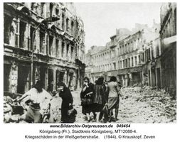 Königsberg (Pr.), Stadtkreis Königsberg Weißgerberstraße  Königsberg, Zweiter Weltkrieg und das Ende
