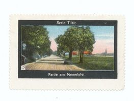 Tilsit, Stadt, Stadtkreis Tilsit  Tilsit, Briefmarke, Partie am Memelufer 