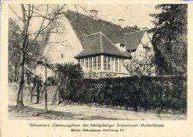 Königsberg (Pr.), Stadtkreis Königsberg  Berlin, Königsberger Diakonissen-Mutterhaus in Berlin-Nikolassee, Schwestern-Genesungsheim I Königsberg, Krankenhäuser und Kliniken
