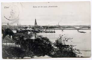 Tilsit, Stadt, Stadtkreis Tilsit  Tilsit, Hafen mit der neuen Königin-Luise-Brücke 