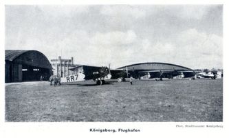 Königsberg (Pr.), Stadtkreis Königsberg  Königsberg, Flughafen Devau,  Flughafen vom Flugplatz gesehen III Königsberg, Flughafen Devau