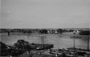 Tilsit, Stadt, Stadtkreis Tilsit  Tilsit, Blick von Tilsit-Preußen nach Übermemel Tilsit, Schifffahrt