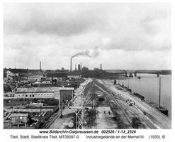 Tilsit, Stadt, Stadtkreis Tilsit   Tilsit, Industriegelände an der Memel östlich der Eisenbahnbrücke