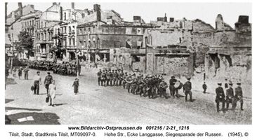 Tilsit, Stadt, Stadtkreis Tilsit Hohe Straße  Tilsit, Zweiter Weltkrieg und das Ende