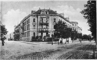 Tilsit, Stadt, Stadtkreis Tilsit  30 Tilsit, Thesingplatz, Blick in die Clausius- und Reitbahnstr. (sp. Salzburger Str.) IV Tilsit, Bereich Thesingplatz