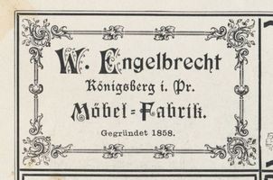 Königsberg (Pr.), Stadtkreis Königsberg  Königsberg (Pr.), Möbelfabrik W. Engelbrecht Königsberg, Anzeigen