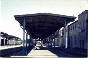 Tilsit, Stadt, Stadtkreis Tilsit  Tilsit (Советск), Bahnhof - Bahnsteig 1 Tilsit, Bahnhof und Eisenbahn