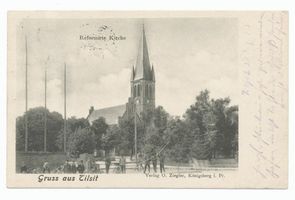 Tilsit, Stadt, Stadtkreis Tilsit  Tilsit, Irrgarten, Reformierte Kirche I Tilsit, Reformierte Kirche, Kriegerdenkmal
