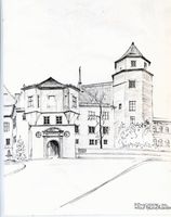Königsberg (Pr.), Stadtkreis Königsberg Schloßplatz Königsberg (Pr.), Schloß mit Haberturm, Zeichnung Königsberg, Schloß