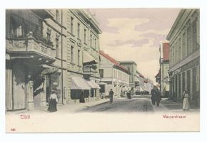 Tilsit, Stadt, Stadtkreis Tilsit Wasserstraße Tilsit, Wasserstr. in Höhe der Garnisonstr., Blick nach Norden 