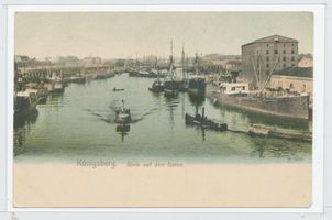 Königsberg (Pr.), Stadtkreis Königsberg Kranstraße Königsberg, Innenhafen, Blick von der grünen Brücke II Königsberg, Innerer Hafen (Alter Hafen östlich der alten Eisenbahnbrücke)