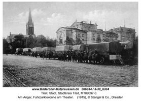 Tilsit, Stadt, Stadtkreis Tilsit Am Anger (sp. Adolf-Hitler-Straße)  Tilsit, Erster Weltkrieg, russische Besetzung und Befreiung 1914