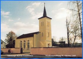 Gumbinnen, Stadt, Kreis Gumbinnen  Gumbinnen, Salzburger Kirche, Wiedereinweihung 31. Oktober 1995 