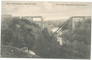 Angerapp, Stadt, Kreis Angerapp  Darkehmen, Gesprengte Eisenbahnbrücke I 