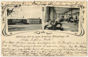 Königsberg (Pr.), Stadtkreis Königsberg Großkomturstraße 16 Königsberg (Pr.), Bekleidungsamt des ersten Marmeekorps Königsberg, Kasernen, Militärisches