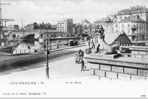 Königsberg (Pr.), Stadtkreis Königsberg Vordere Vorstadt Königsberg, Blick von der Börse auf die Grüne Brücke Königsberg, Innerer Hafen (Alter Hafen östlich der alten Eisenbahnbrücke)
