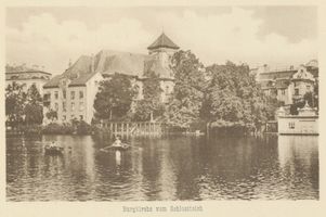 Königsberg (Pr.), Stadtkreis Königsberg  Königsberg, Schlossteich mit Burgkirche XII Königsberg, Schloßteich