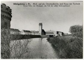 Königsberg (Pr.), Stadtkreis Königsberg Wallring (fr. Wallstraße) 28 Königsberg (Pr.), Blick auf die Christuskirche und Haus der Technik Königsberg, Ostmesse