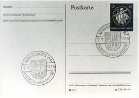 Königsberg (Pr.), Stadtkreis Königsberg  Königsberg (Pr.), 400 Jahre Albertus-Universität, Postkarte Königsberg, Universität
