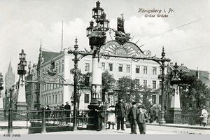 Königsberg (Pr.), Stadtkreis Königsberg Vordere Vorstadt Königsberg, Grüne Brücke und Hotel Deutscher Hof Königsberg, Preußischer Hof