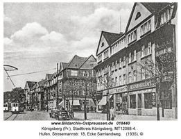 Königsberg (Pr.), Stadtkreis Königsberg General-Litzmann-Straße (fr. Fuchsberger Chaussee/Allee bzw. Stresemannstraße) 18  Königsberg, Stadtteil Vorderhufen und nordwestliche Innenstadt