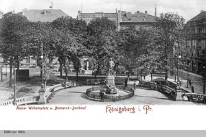 Königsberg (Pr.), Stadtkreis Königsberg Kaiser-Wilhelm-Platz Königsberg, Kaiser Wilhelm Platz, Bismarck - Denkmal 