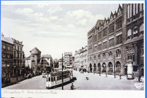 Königsberg (Pr.), Stadtkreis Königsberg  Königsberg (Pr.), Fritz-Tschierse-Platz, rechts Hauptpost Königsberg, Postamt